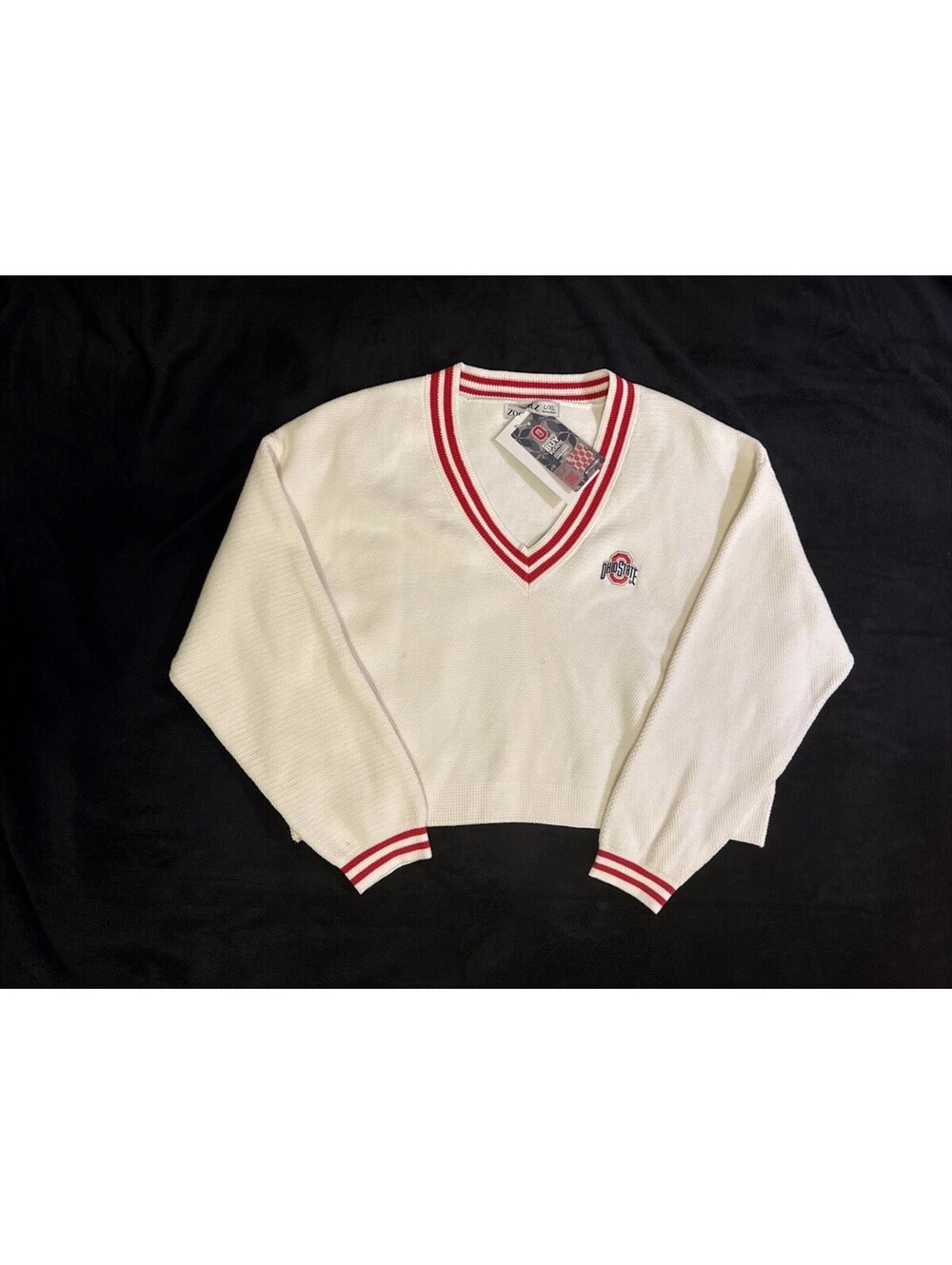 Ohio State Buckeyes Cardigan V- Neck Sweater Womens L /XL zoozata